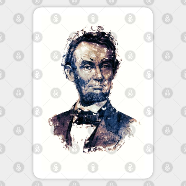 Abraham Lincoln the 16th American President Watercolor Portrait Sticker by Naumovski